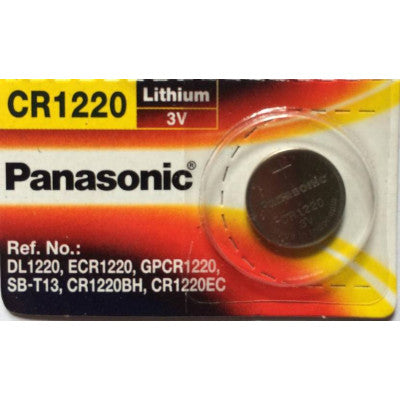 An Panasonic CR1220 3V 35mAh Lithium Coin Cell Battery