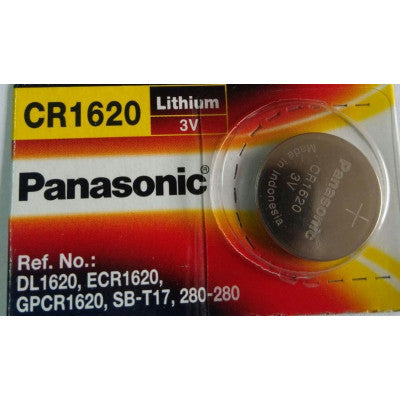 An Panasonic CR1620 3V 75mAh Lithium Coin Cell Battery