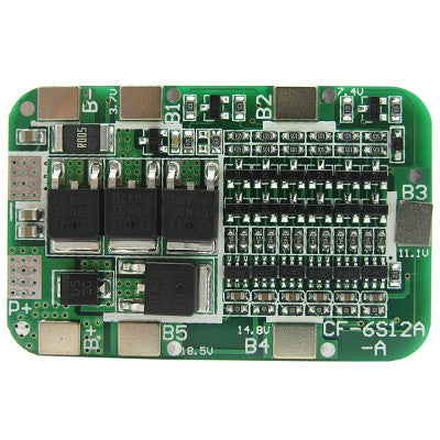 An PCB BMS 6 Series 22V 18650 Lithium Battery Protection Board