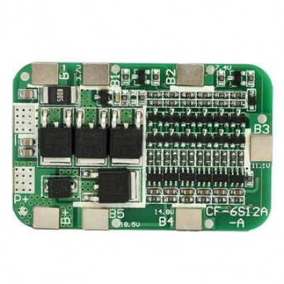 An PCB BMS 6 Series 22V 18650 Lithium Battery Protection Board