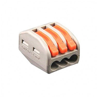 An PCT-213 0.08-2.5mm 3 Pole Wire Connector Terminal Block with Spring Lock Lever for Cable Connection