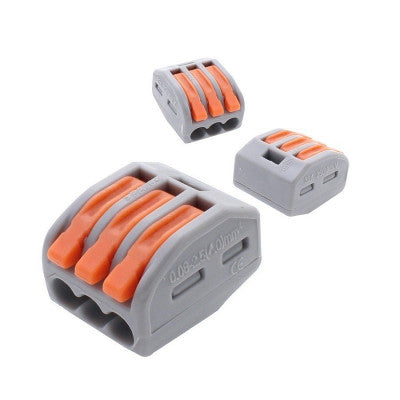 An PCT-213 0.08-2.5mm 3 Pole Wire Connector Terminal Block with Spring Lock Lever for Cable Connection