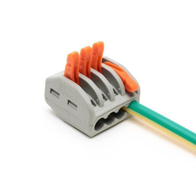 An PCT-214 0.08-2.5mm 4 Pole Wire Connector Terminal Block with Spring Lock Lever for Cable Connection