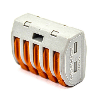 An PCT-215 0.08-2.5mm 5 Pole Wire Connector Terminal Block with Spring Lock Lever for Cable Connection
