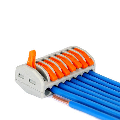 An PCT-218 0.08-2.5mm 8 Pole Wire Connector Terminal Block with Spring Lock Lever for Cable Connection
