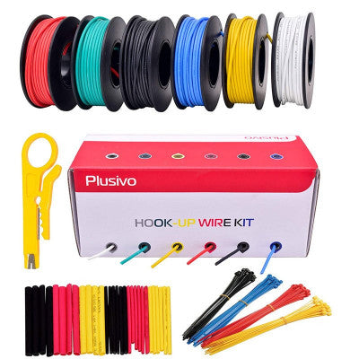 An Plusivo 20AWG Hook up Wire Kit - 600V Pre-Tinned Stranded Silicon Wire of 6 Colors x 7M