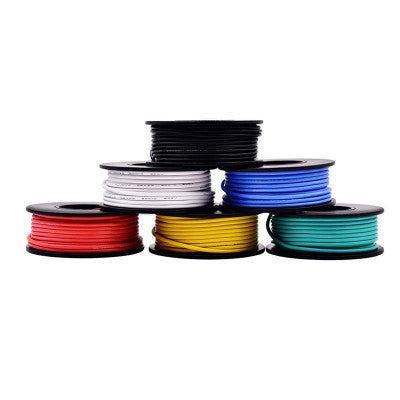 An Plusivo 22AWG Hook up Wire Kit - 600V Tinned Stranded Silicone Wire of 6 Different Colors