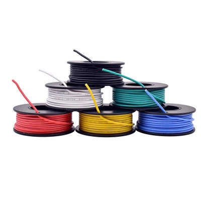 An Plusivo 24AWG Hook up Wire Kit - 600V Pre-Tinned Stranded Silicon Wire of 6 Colors x 9M