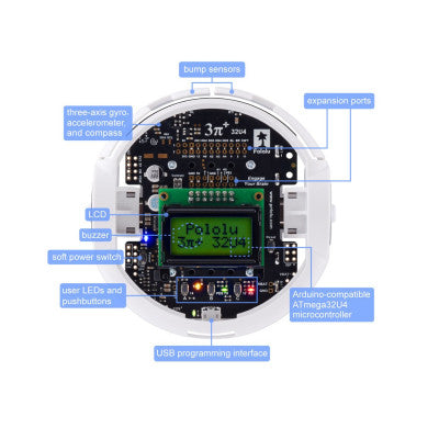 An Pololu 3pi+ 32U4 OLED Robot Kit with 30:1 MP Motors (Standard Edition Kit)