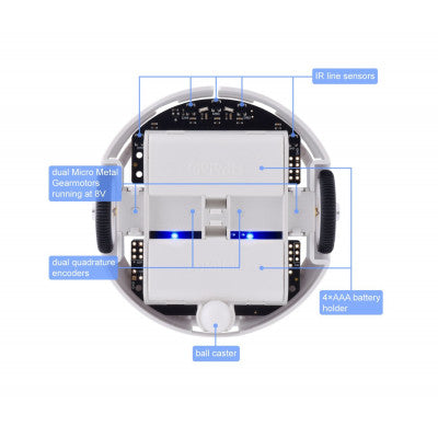 An Pololu 3pi+ 32U4 OLED Robot Kit with 30:1 MP Motors (Standard Edition Kit)