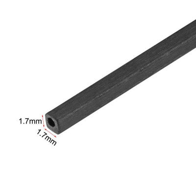 An Pultruded Square Carbon Hollow Fiber Tube 1.7 x 1.7mm(OD) x 1mm(ID) x 400mm(L)