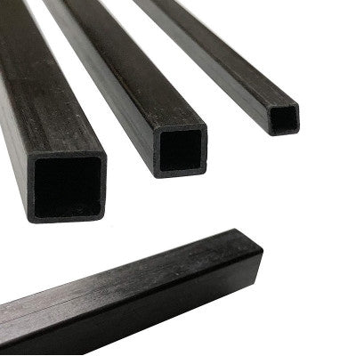 An Pultruded Square Carbon Hollow Fiber Tube 5x5mm(OD) x 3mm(ID) x 1000mm(L)