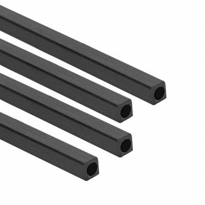 An Pultruded Square Carbon Hollow Fiber Tube 5x5mm(OD) x 4mm(ID) x 400mm(L)