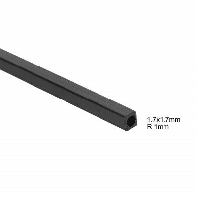 An Pultruded Square Carbon Hollow Fiber Tube 5x5mm(OD) x 4mm(ID) x 400mm(L)