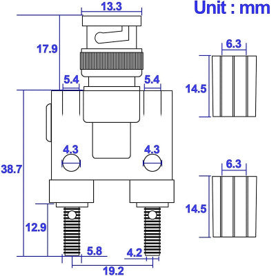 An Q9 BNC Banana To Two Dual 4mm Banana Male Female Jack Coaxial Connector