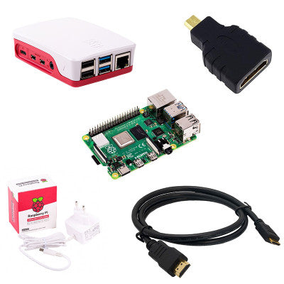 An Raspberry Pi 4 Model B with 1GB Ram Starter Kit