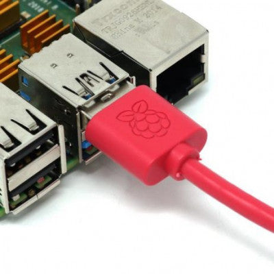 An Raspberry Pi Official USB A Male to Micro USB 1m Length - Red Color