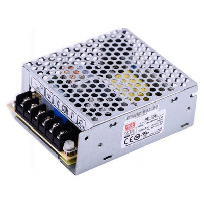 An RD-35B Mean Well SMPS 5V 2.2A  and 24V 1A - 35W Dual Output Metal Power Supply
