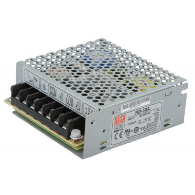 An RD-50A Mean Well SMPS 5V 6A  and 12V 2A - 54W Dual Output Metal Power Supply