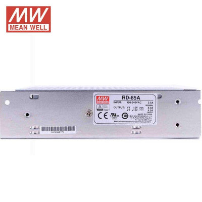 An RD-85A Mean Well SMPS 5V 8A  and 12V 4A - 88W Dual Output Metal Power Supply