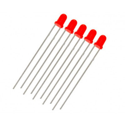 An Red LED - 3mm Diffused - 5 Pieces Pack