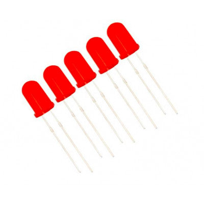 An Red LED - 5mm Diffused - 5 Pieces Pack