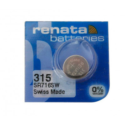 An Renata 315 SR716SW (Original) 1.55V 23mAh Silver Oxide Button Cell Battery