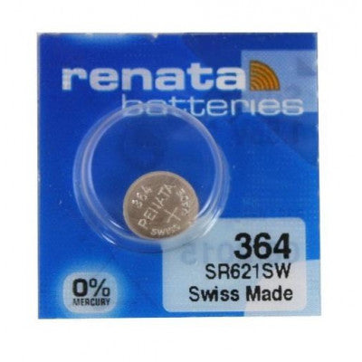An Renata 364 SR621SW (Original) 1.55V 20mAh Silver Oxide Button Cell Battery