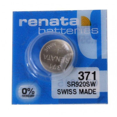 An Renata 371 SR920SW (Original) 1.55V 40mAh Silver Oxide Button Cell Battery