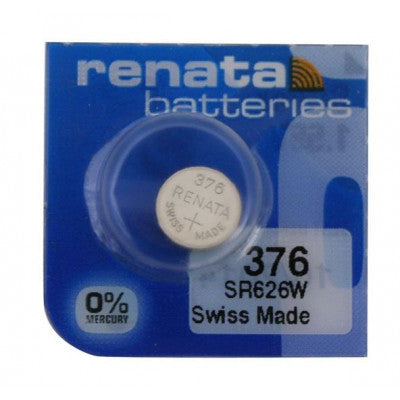An Renata 376 SR626W (Original) 1.55V 27mAh Silver Oxide Button Cell Battery