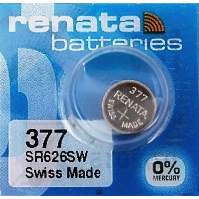 An Renata 377 SR626SW (Original) 1.55V 28mAh Silver Oxide Button Cell Battery