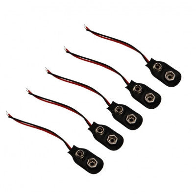 An 9V 10cm Battery Connector - 5 pieces pack