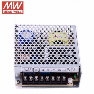 An RQ-50B Mean Well SMPS (5V 5A), (12V 1A), (-5V 0.5A) and (-12V 0.5A) - 45.5W Quad 4 Output Metal Power Supply