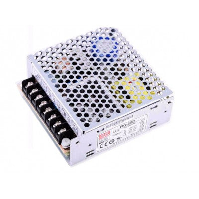 An RQ-50B Mean Well SMPS (5V 5A), (12V 1A), (-5V 0.5A) and (-12V 0.5A) - 45.5W Quad 4 Output Metal Power Supply