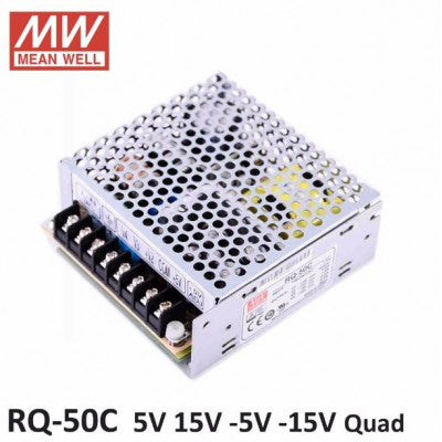 An RQ-50C Mean Well SMPS (5V 5A), (15V 1A), (-5V 0.5A) and (-15V 0.5A) - 50W Quad 4 Output Metal Power Supply