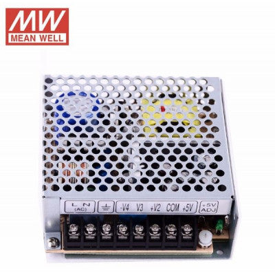 An RQ-50C Mean Well SMPS (5V 5A), (15V 1A), (-5V 0.5A) and (-15V 0.5A) - 50W Quad 4 Output Metal Power Supply