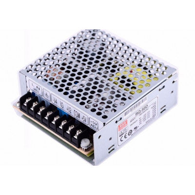 An RQ-50D Mean Well SMPS (5V 3A), (12V 0.9A), (24V 0.9A) and (-12V 0.5A) - 53.4W Quad 4 Output Metal Power Supply