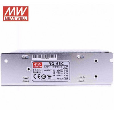 An RQ-65C Mean Well SMPS (5V 5A), (15V 2A), (-5V 0.5A) and (-15V 0.5A) - 65W Quad 4 Output Metal Power Supply