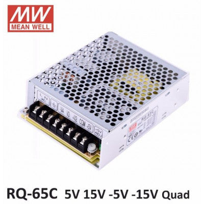 An RQ-65C Mean Well SMPS (5V 5A), (15V 2A), (-5V 0.5A) and (-15V 0.5A) - 65W Quad 4 Output Metal Power Supply