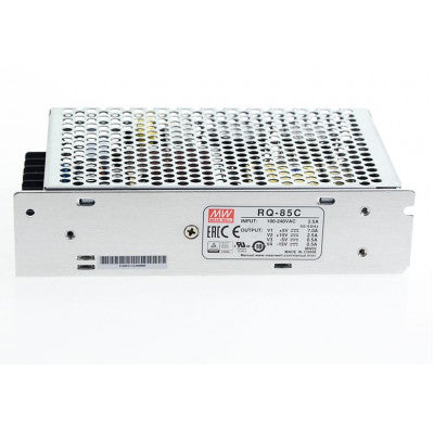 An RQ-85C Mean Well SMPS (5V 7A), (15V 2.5A), (-5V 0.5A) and (-15V 0.5A) - 82.5W Quad 4 Output Metal Power Supply