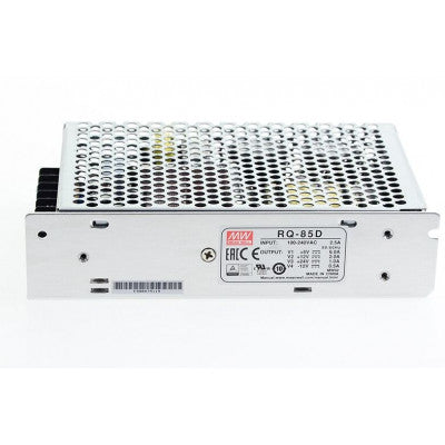 An RQ-85D Mean Well SMPS (5V 6A), (12V 2A), (24V 1A) and (-12V 0.5A) - 84W Quad 4 Output Metal Power Supply