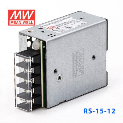 An RS-15-12 Mean Well SMPS - 12V 1.3A - 15W Metal Power Supply