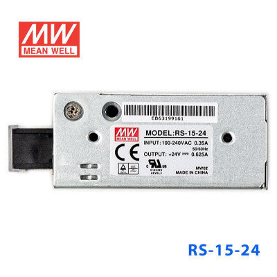 An RS-15-24 Mean Well SMPS - 24V 0.625A - 15W Metal Power Supply