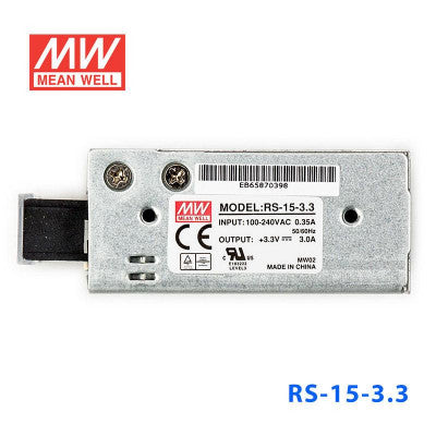 An RS-15-3.3 Mean Well SMPS - 3.3V 3A - 9.9W Metal Power Supply