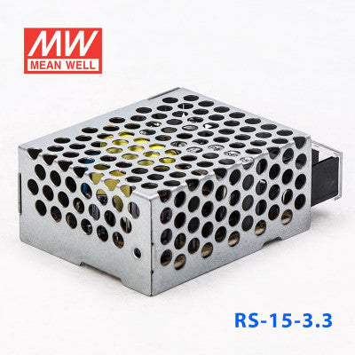 An RS-15-3.3 Mean Well SMPS - 3.3V 3A - 9.9W Metal Power Supply