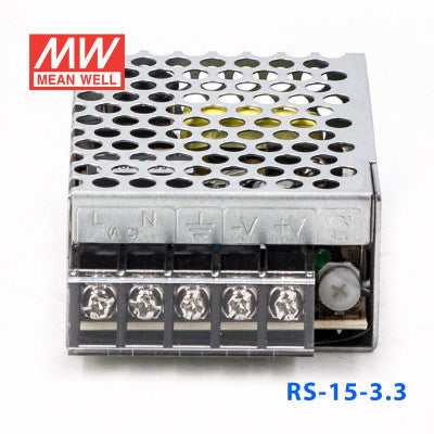 An RS-15-3.3 Mean Well SMPS - 3.3V 3A - 9.9W Metal Power Supply