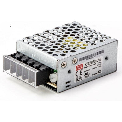 An RS-15-5 Mean Well SMPS - 5V 3A - 15W Metal Power Supply