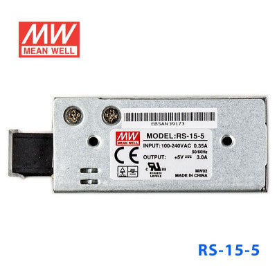 An RS-15-5 Mean Well SMPS - 5V 3A - 15W Metal Power Supply