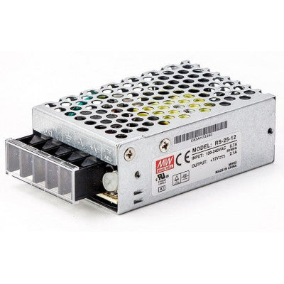 An RS-25-12 Mean Well SMPS - 12V 2.1A - 25W Metal Power Supply