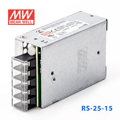 An RS-25-15 Mean Well SMPS - 15V 1.7A - 25W Metal Power Supply